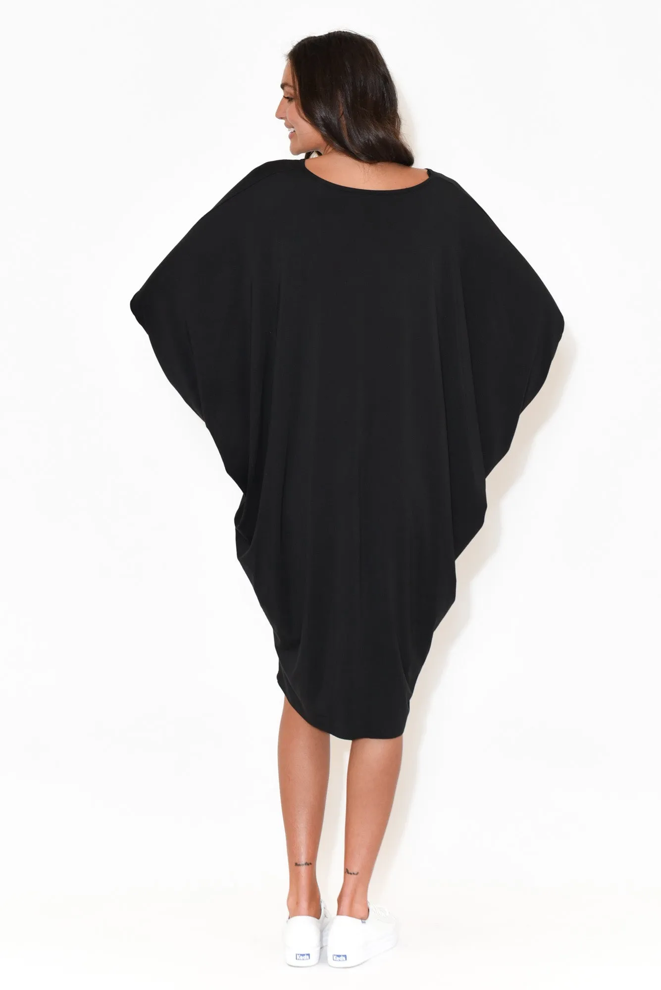 Freya Black Bamboo Batwing Dress sold by Blue Bungalow product image thumbnail 5