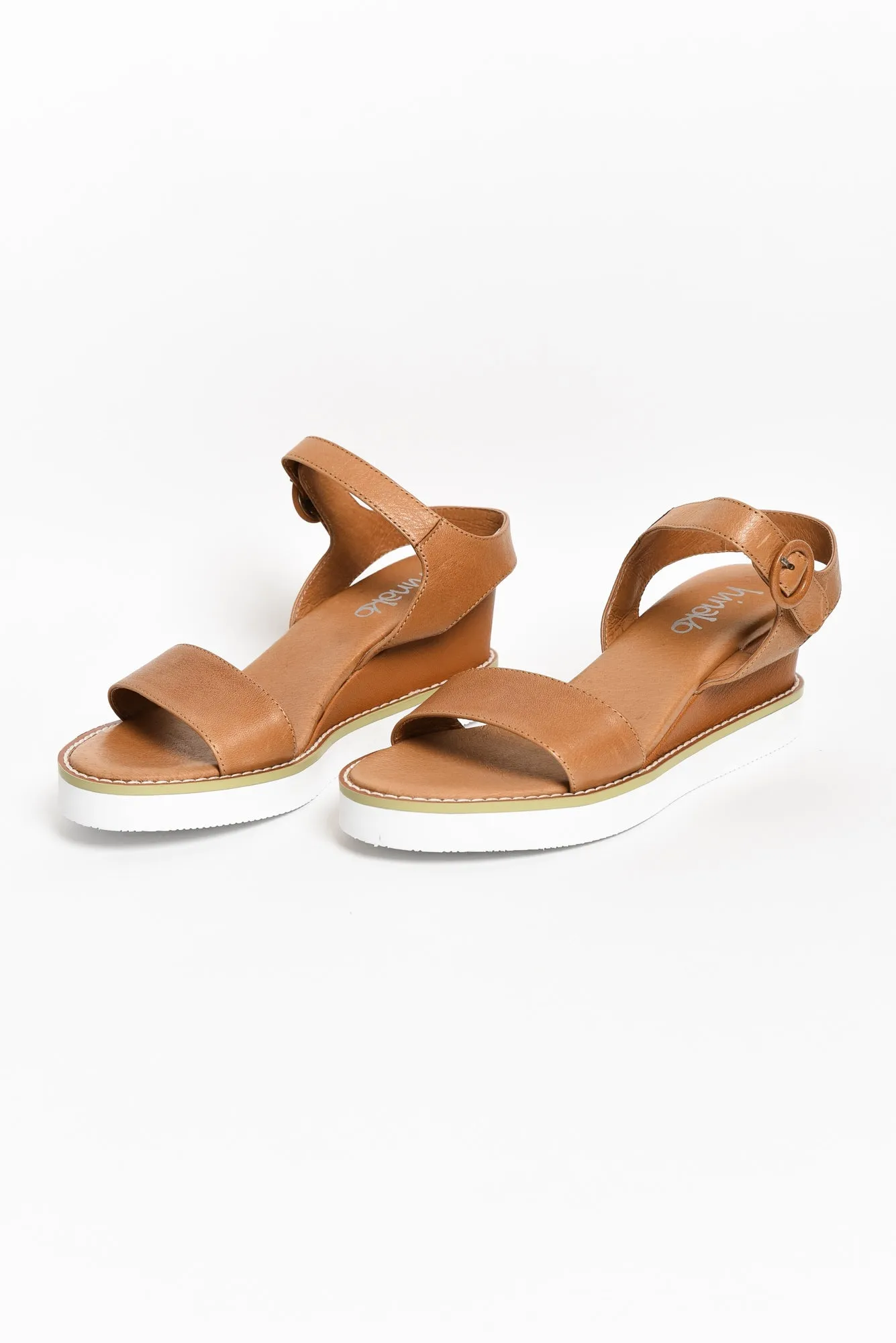 Mariah Brandy Leather Wedge sold by Blue Bungalow