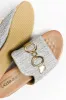 Kandy Stone Raffia Buckle Slide sold by Blue Bungalow