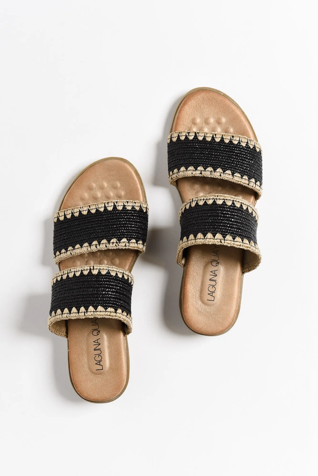 Gister Black Contrast Woven Slide sold by Blue Bungalow product image thumbnail 2