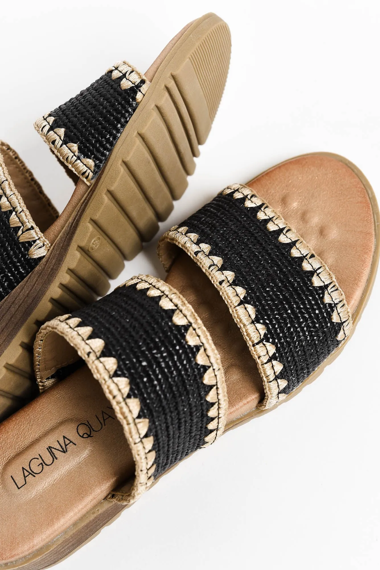Gister Black Contrast Woven Slide sold by Blue Bungalow product image thumbnail 3