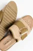 Givari Natural Buckle Woven Slide sold by Blue Bungalow