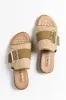 Givari Natural Buckle Woven Slide sold by Blue Bungalow