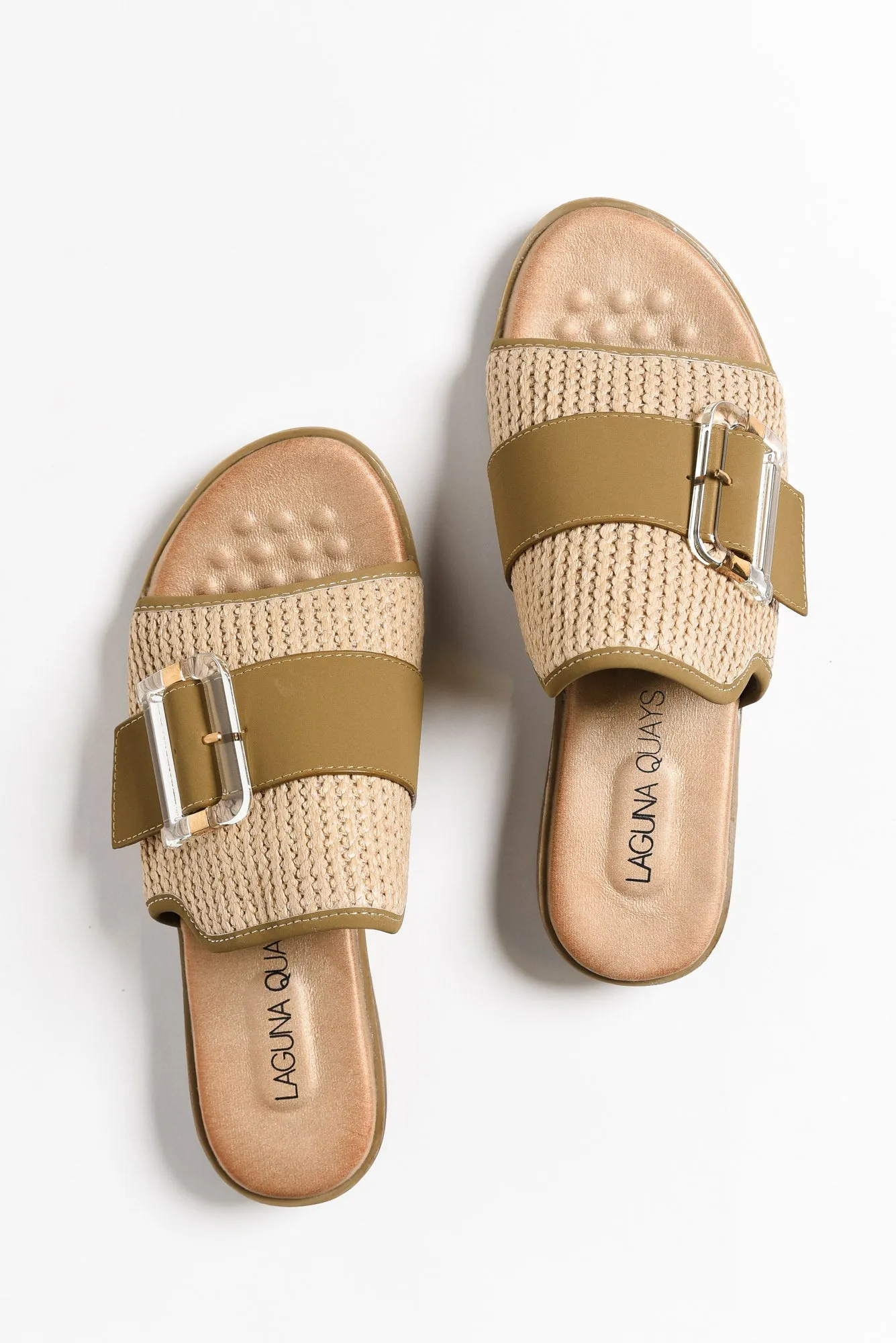 Givari Natural Buckle Woven Slide sold by Blue Bungalow product image thumbnail 2