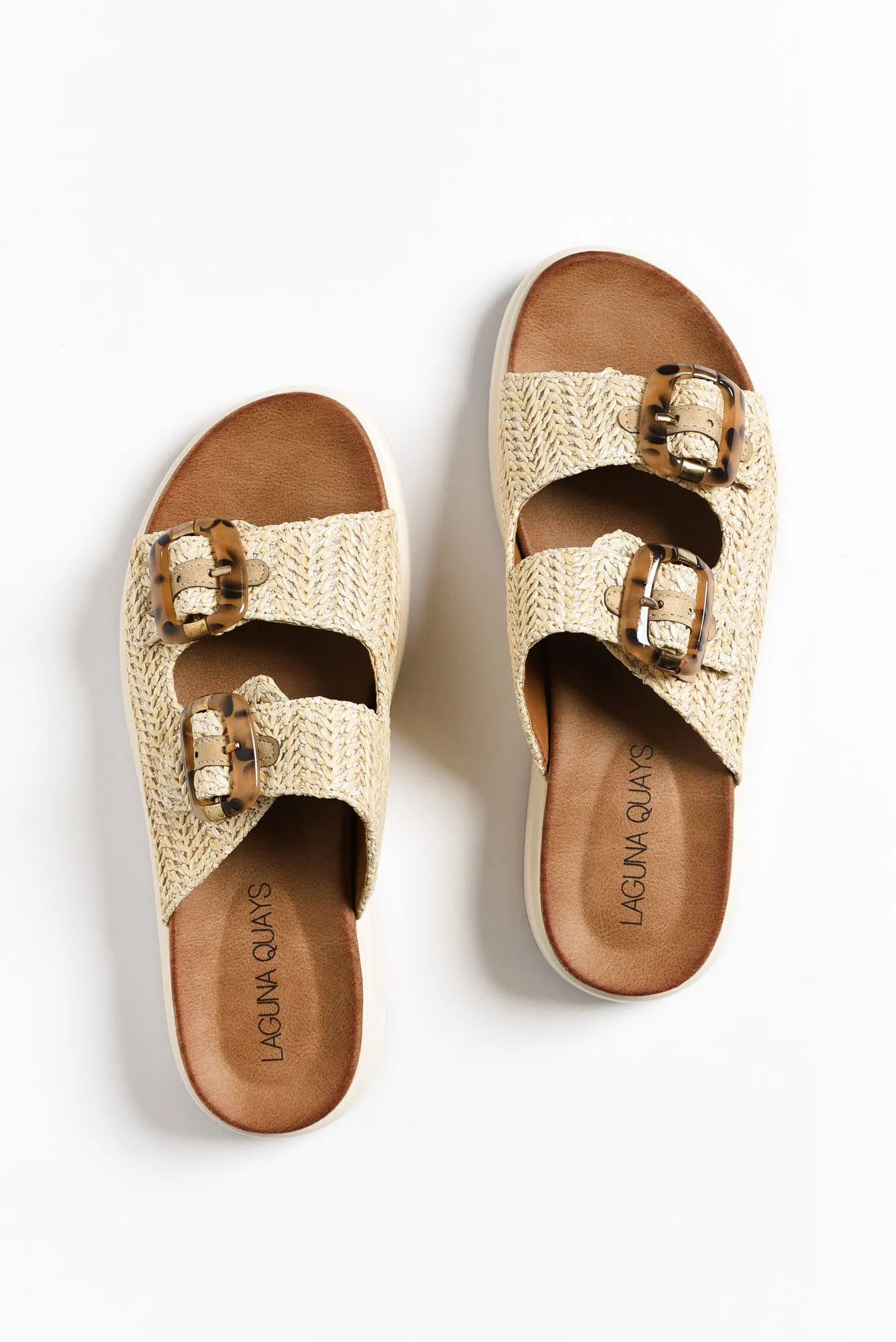 Beacon Beige Raffia Platform Slide sold by Blue Bungalow product image thumbnail 2