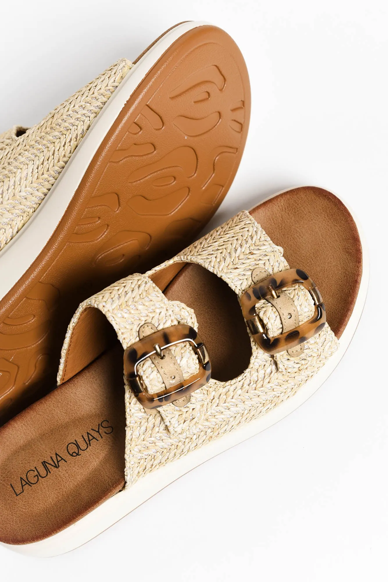 Beacon Beige Raffia Platform Slide sold by Blue Bungalow product image thumbnail 4