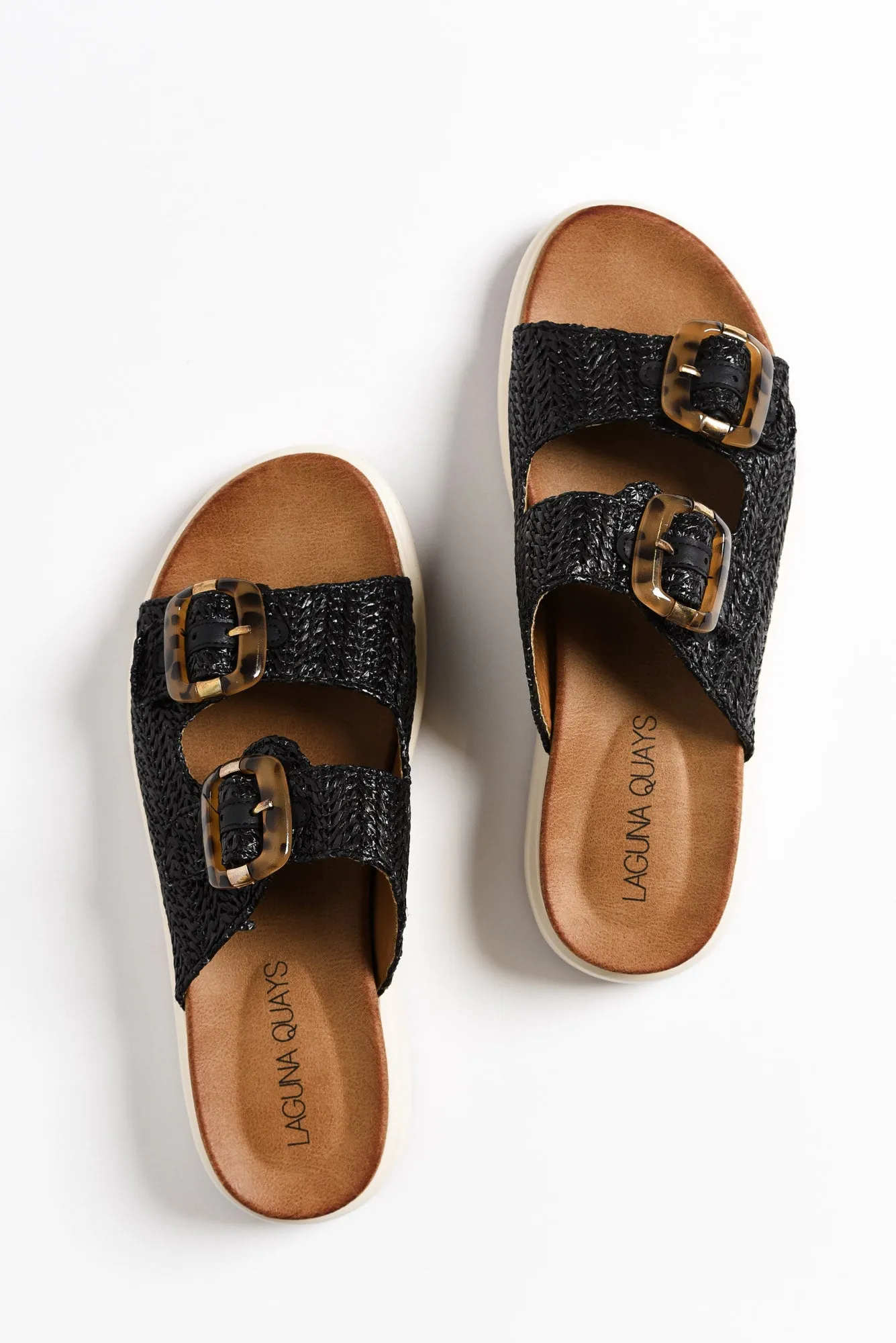 Beacon Black Raffia Platform Slide sold by Blue Bungalow product image thumbnail 4