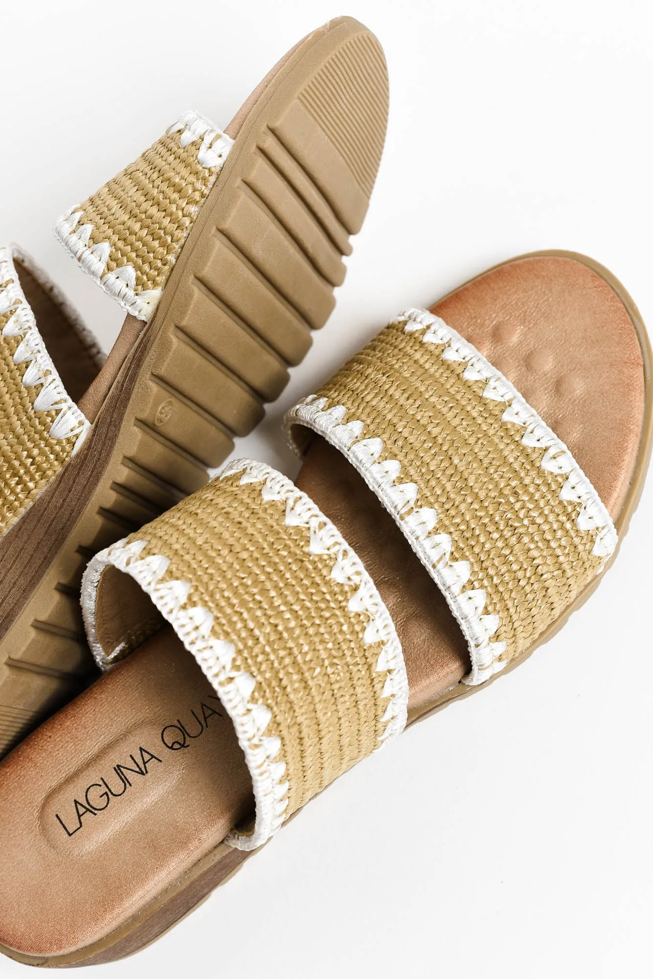 Gister Natural Contrast Woven Slide sold by Blue Bungalow product image thumbnail 4