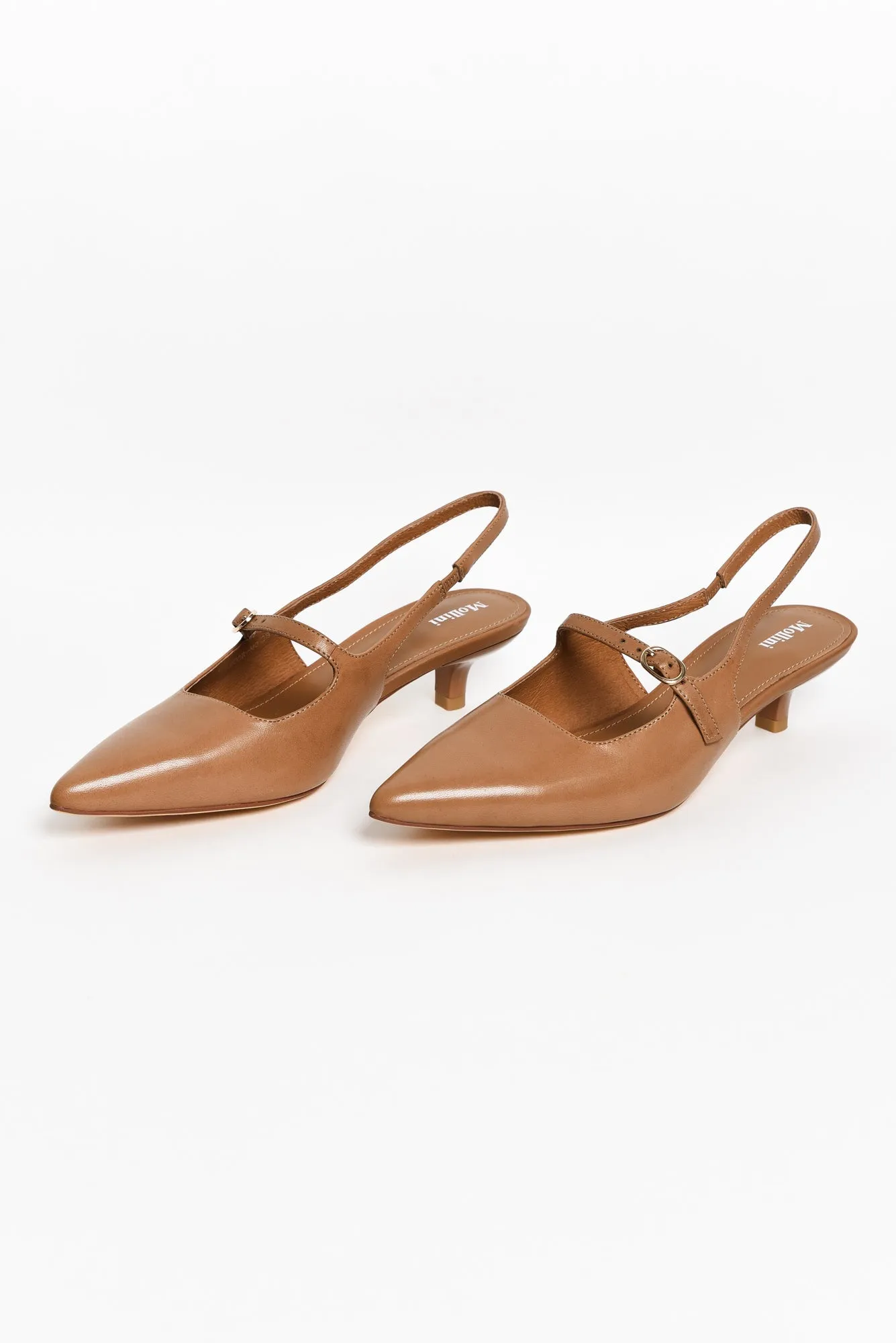 Candor Brandy Leather Slingback Heel sold by Blue Bungalow