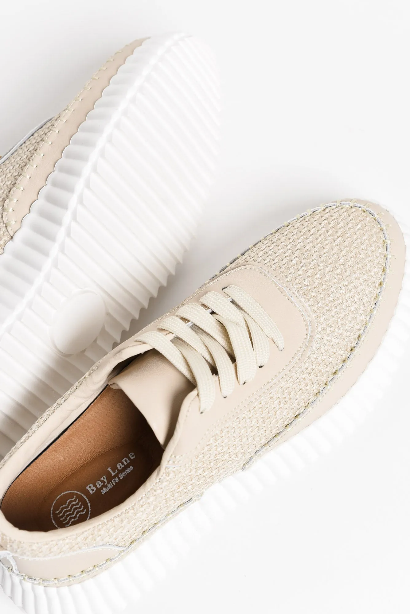 Jordi Natural Raffia Leather Sneaker sold by Blue Bungalow product image thumbnail 3