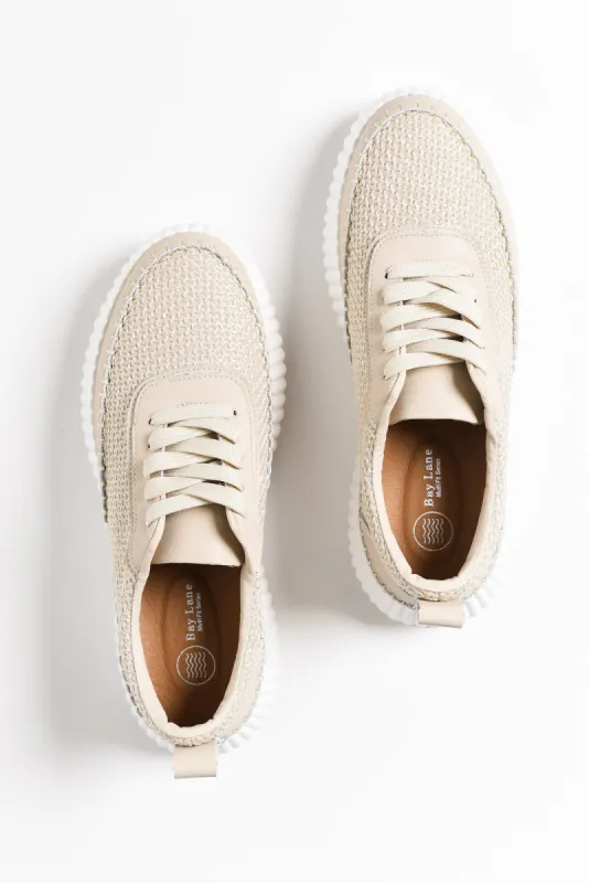 Jordi Natural Raffia Leather Sneaker sold by Blue Bungalow