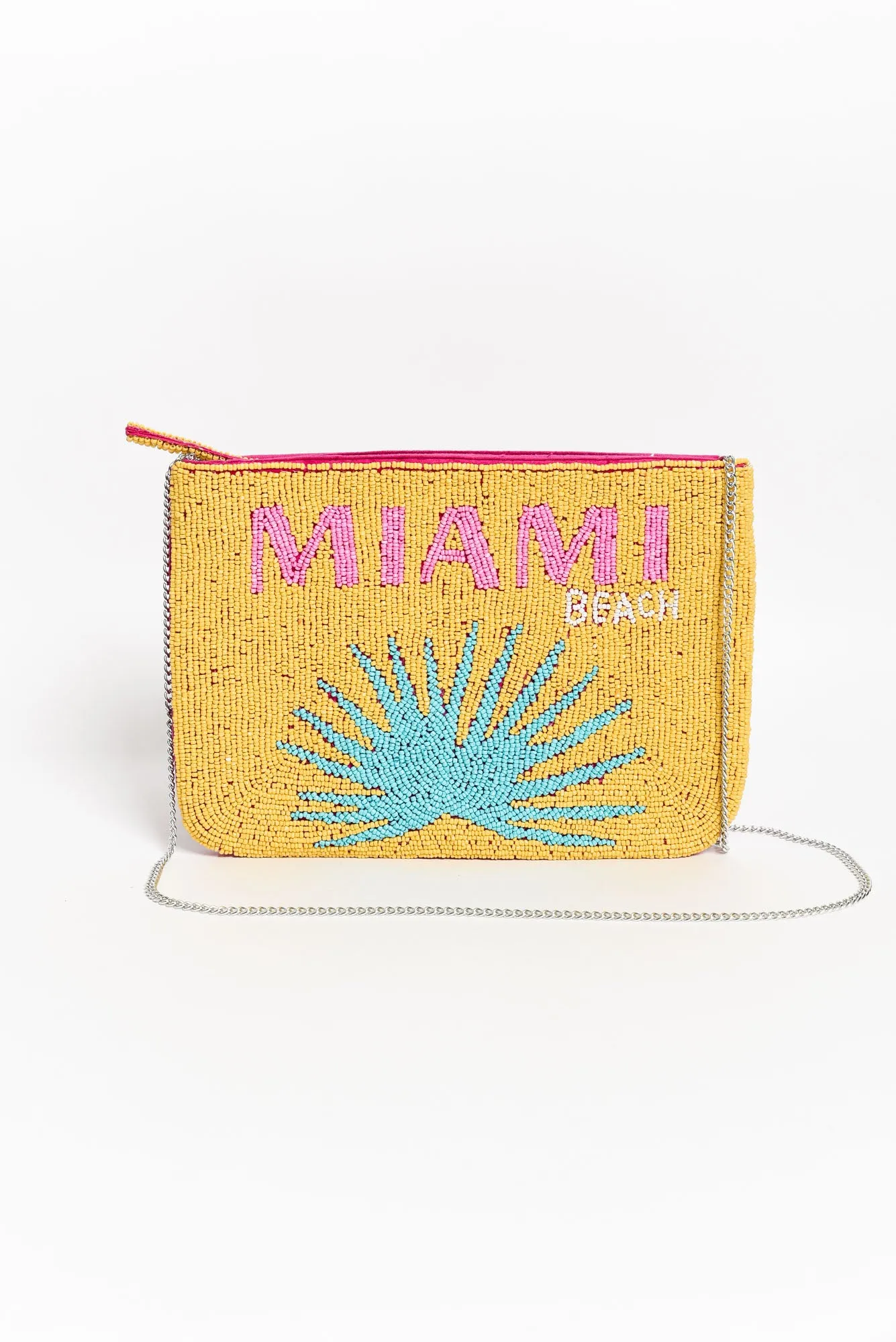 Miami Yellow Beaded Clutch sold by Blue Bungalow