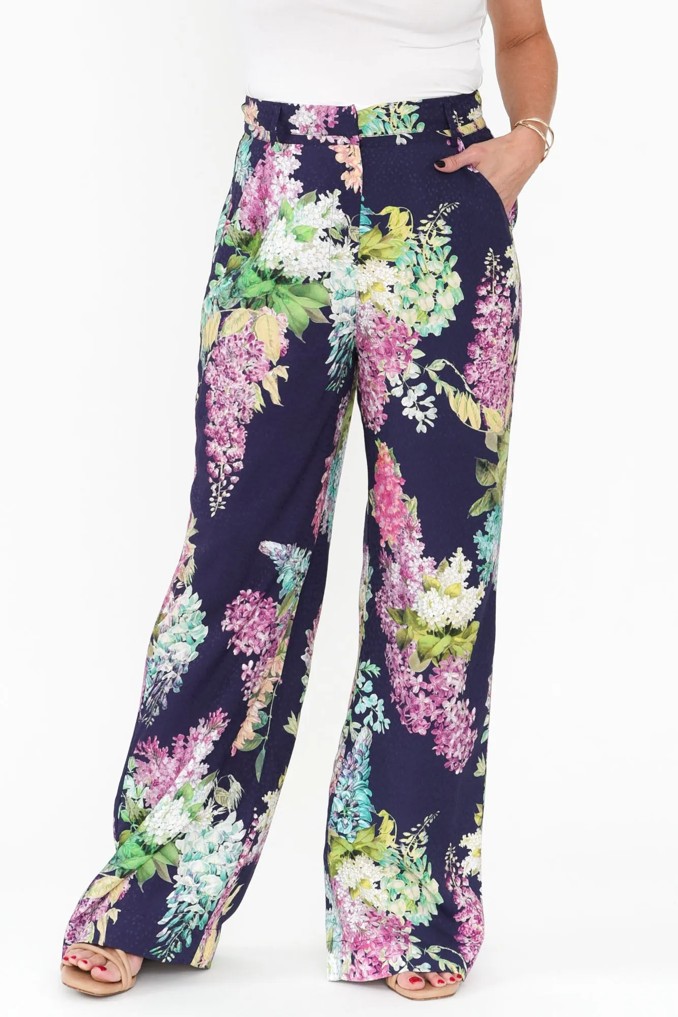 Augustine Navy Wisteria Pocket Pants sold by Blue Bungalow