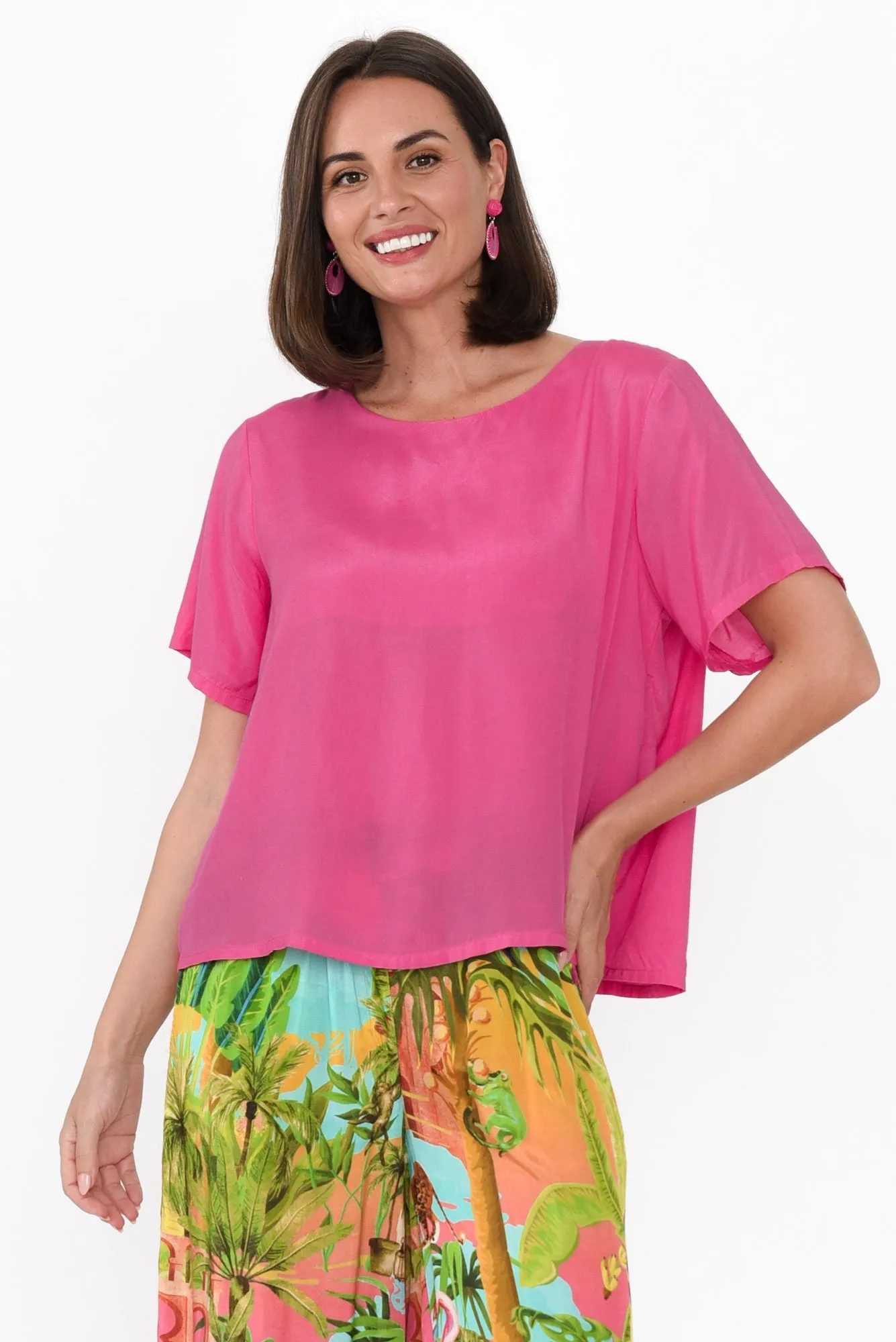 Tuala Hot Pink Top sold by Blue Bungalow
