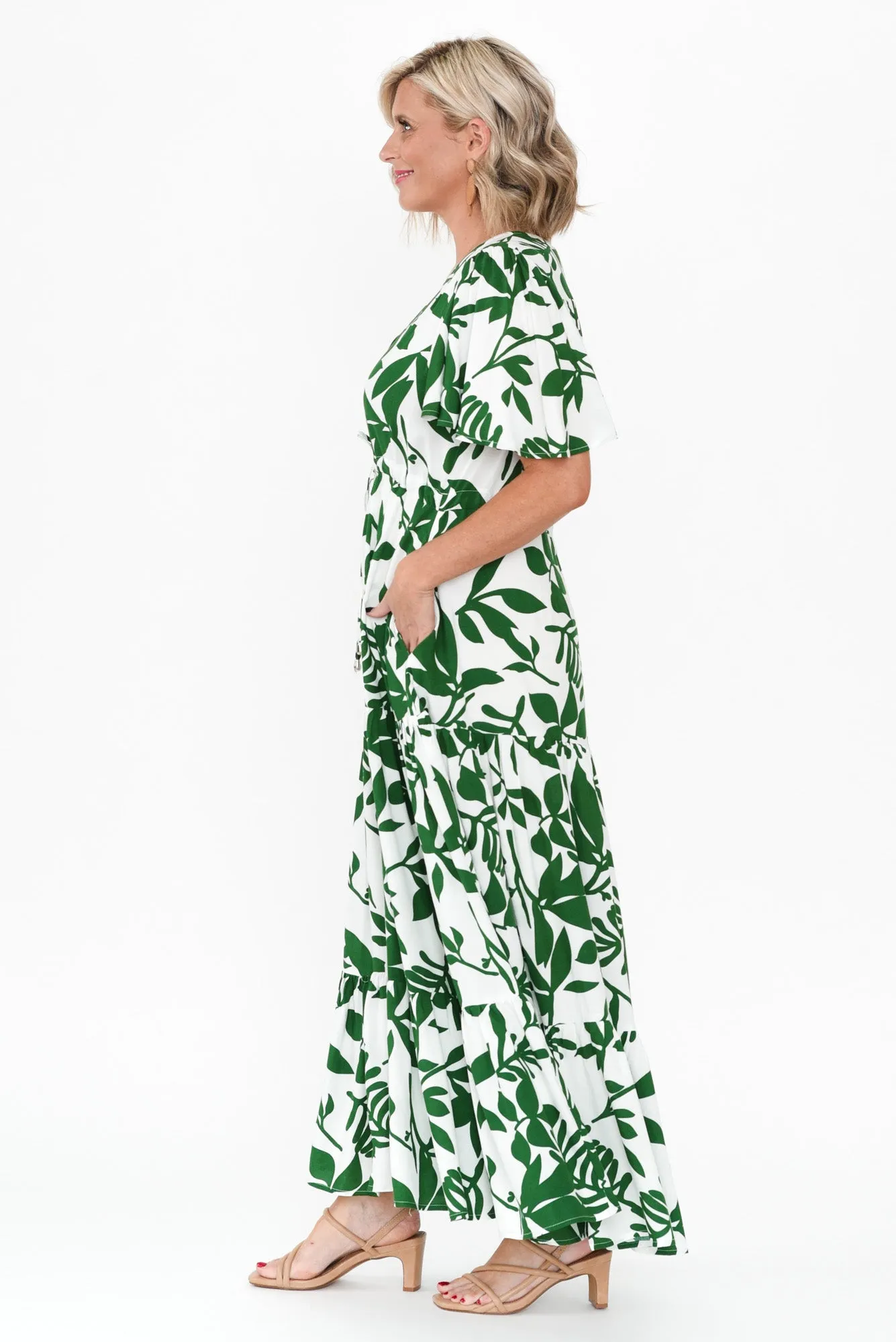 Cooper Green Floral Tier Dress sold by Blue Bungalow product image thumbnail 3