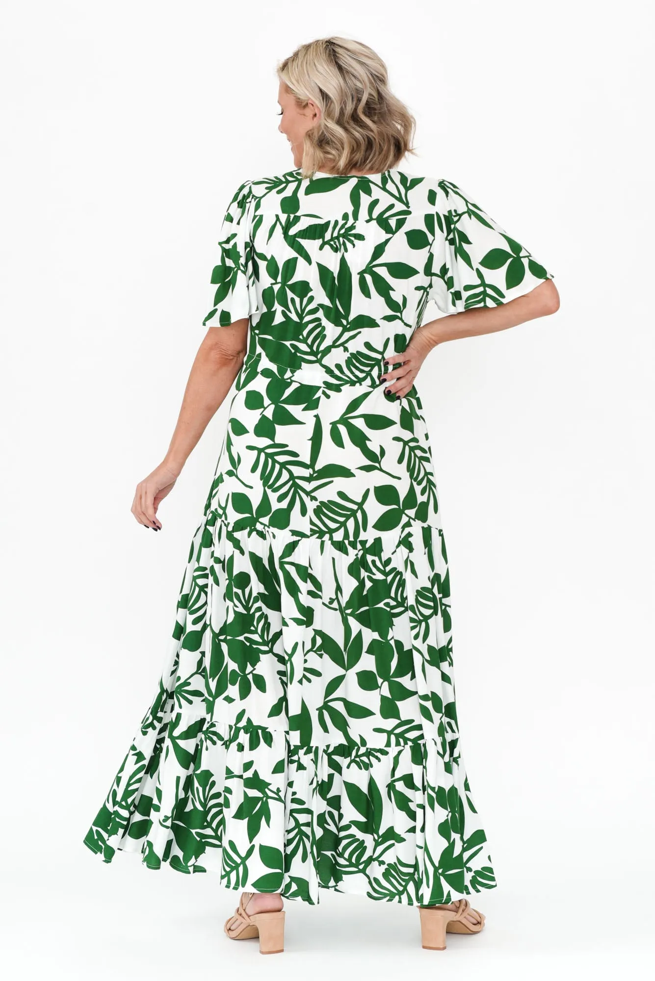 Cooper Green Floral Tier Dress sold by Blue Bungalow product image thumbnail 4