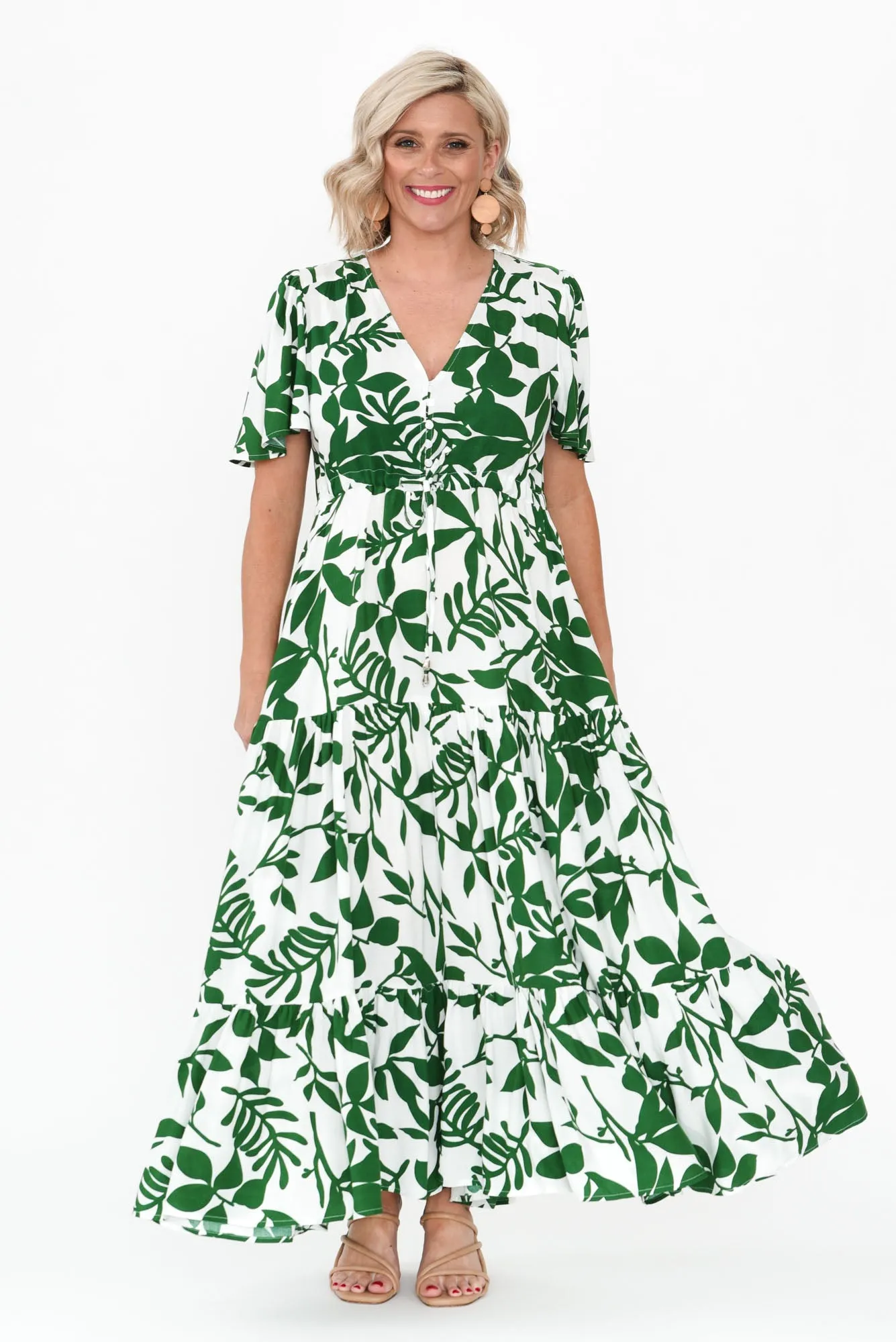 Cooper Green Floral Tier Dress sold by Blue Bungalow product image thumbnail 2