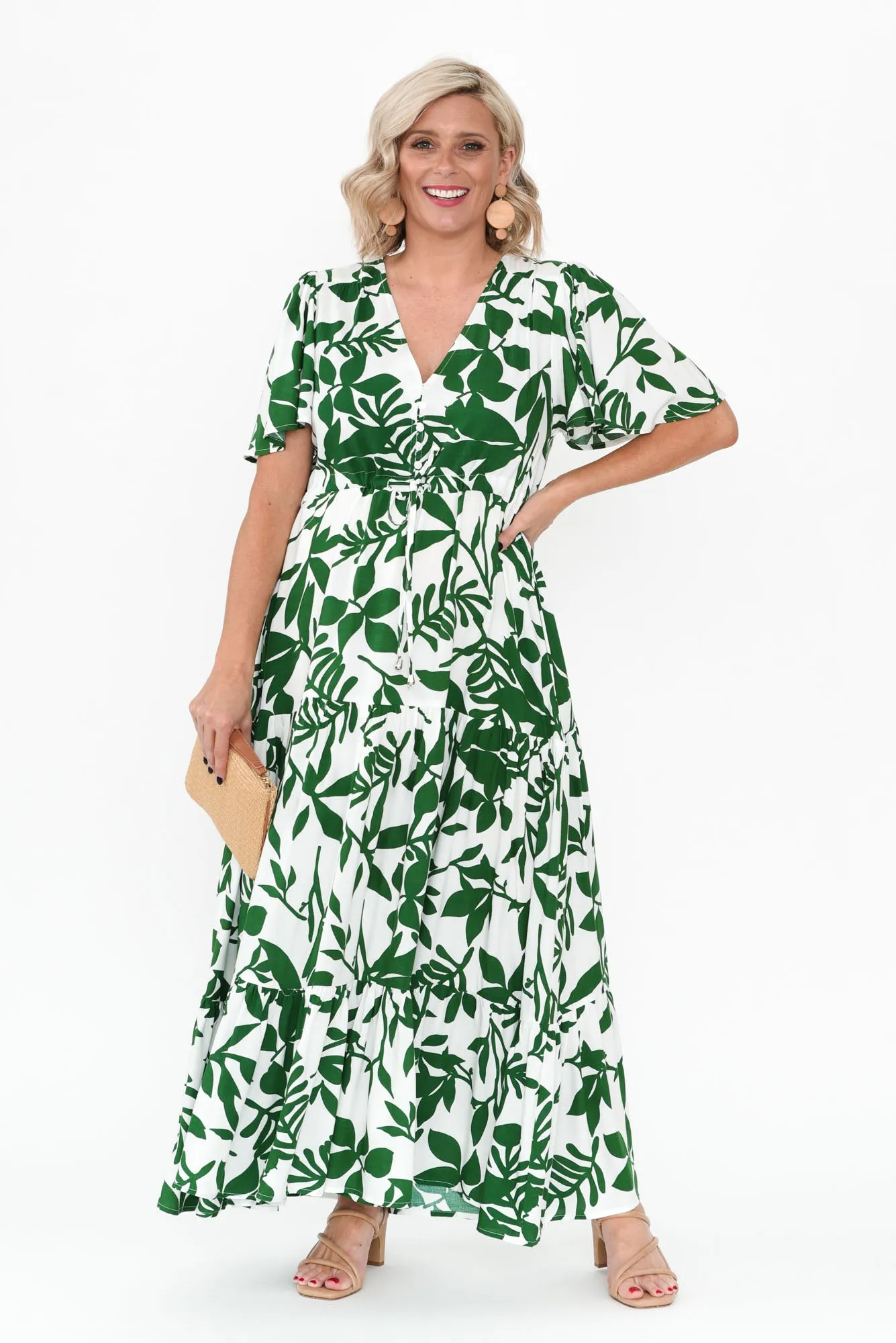 Cooper Green Floral Tier Dress sold by Blue Bungalow