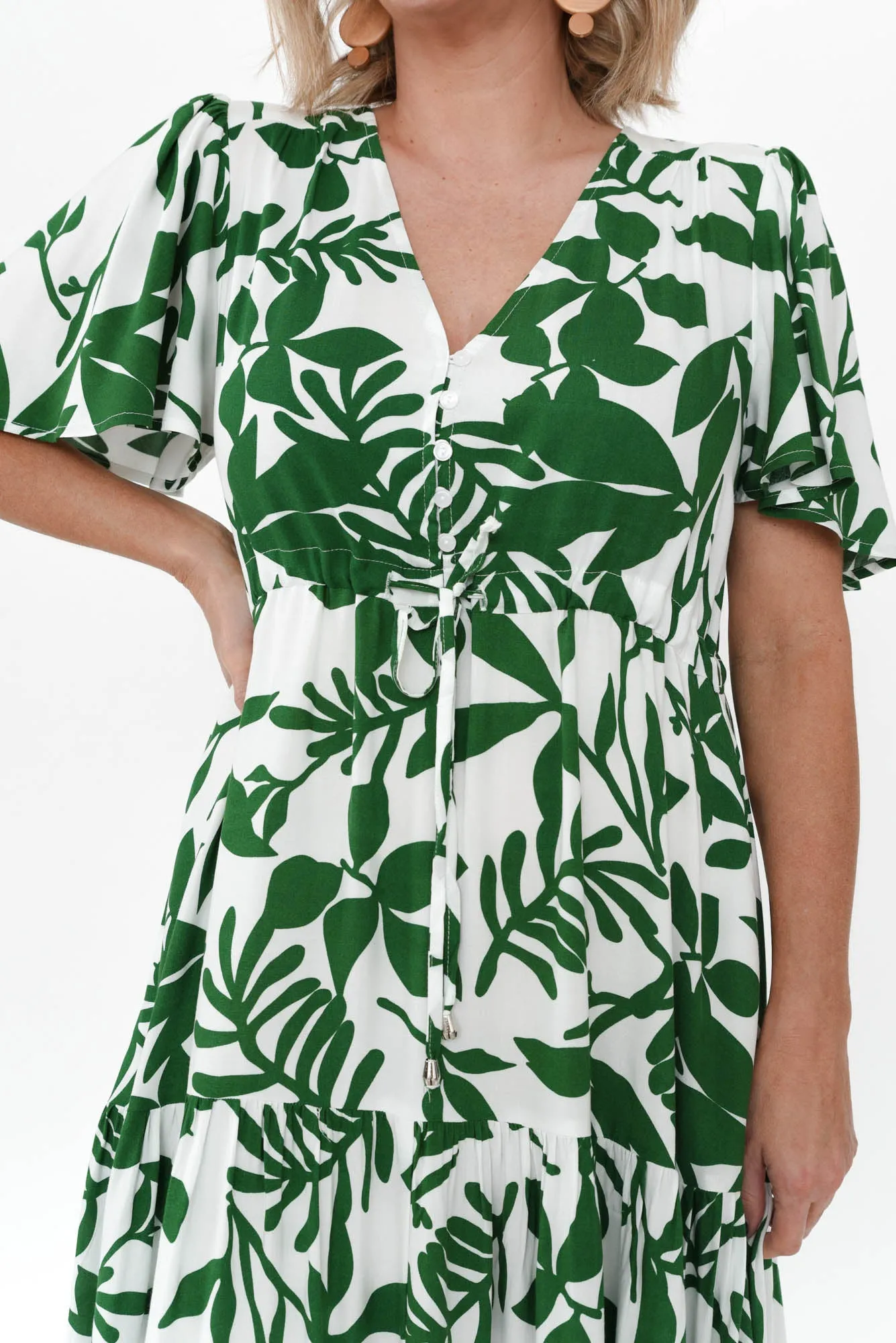 Cooper Green Floral Tier Dress sold by Blue Bungalow product image thumbnail 5