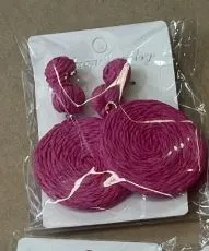 Bridget Fuchsia Woven Drop Earrings sold by Blue Bungalow