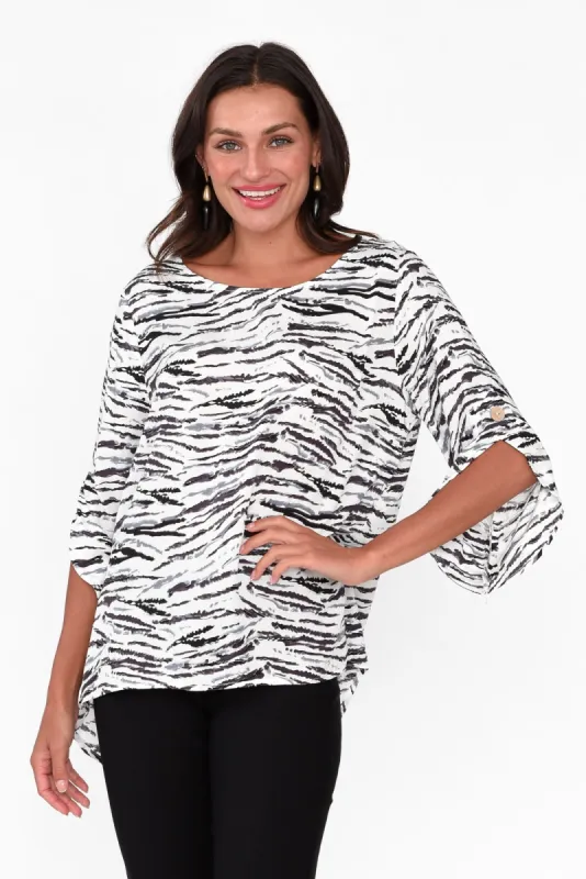 Raven Black Abstract Hi Lo Top sold by Blue Bungalow