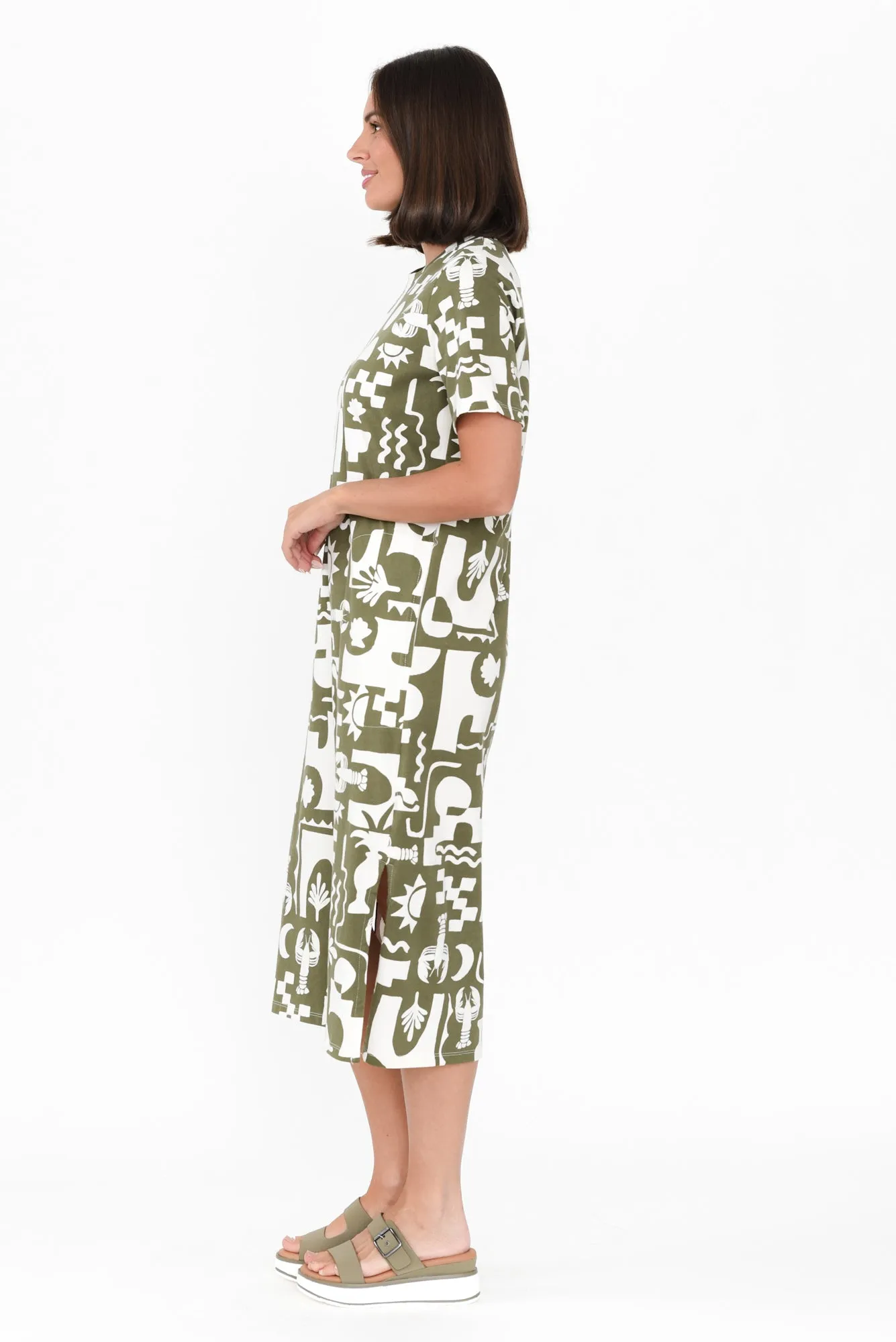 Postcard Khaki Coastal Cotton Tee Dress sold by Blue Bungalow product image thumbnail 3