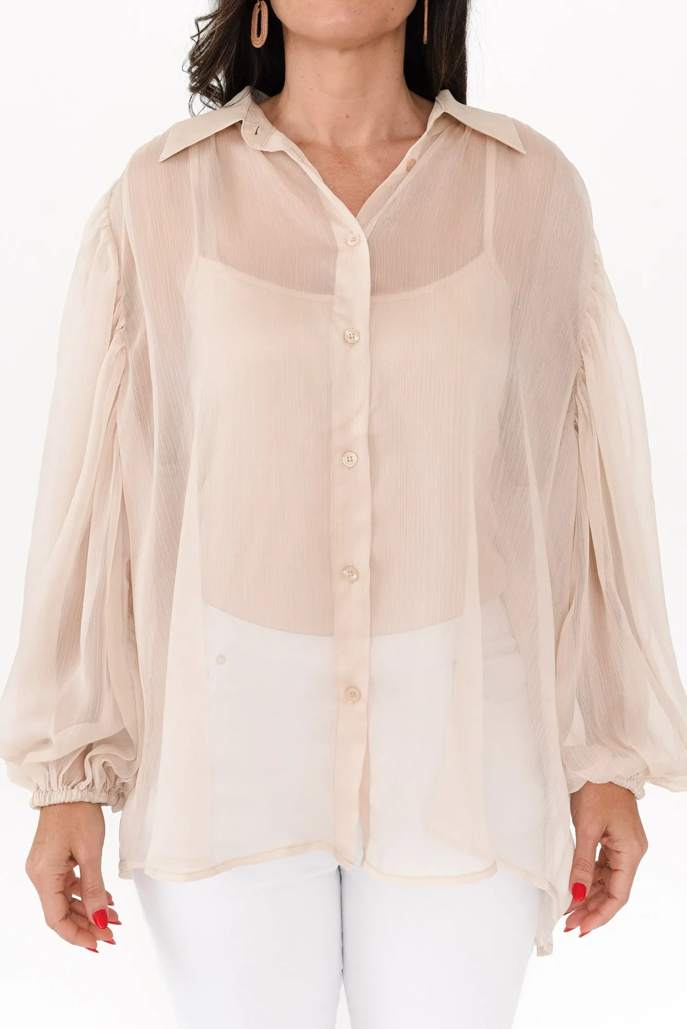 Eden Cream Collared Shirt sold by Blue Bungalow product image thumbnail 5