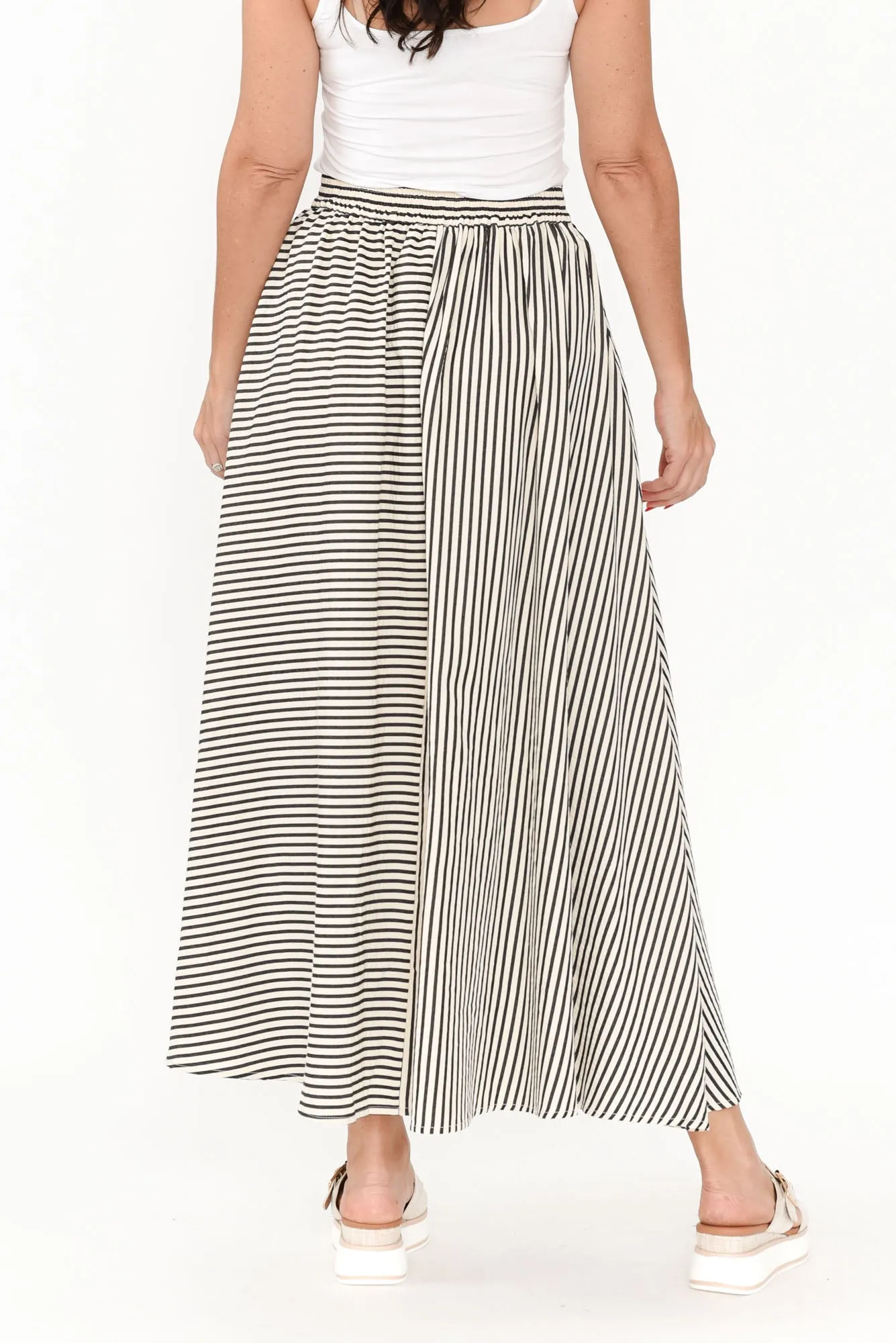 Lucy Black Stripe Button Skirt sold by Blue Bungalow product image thumbnail 5