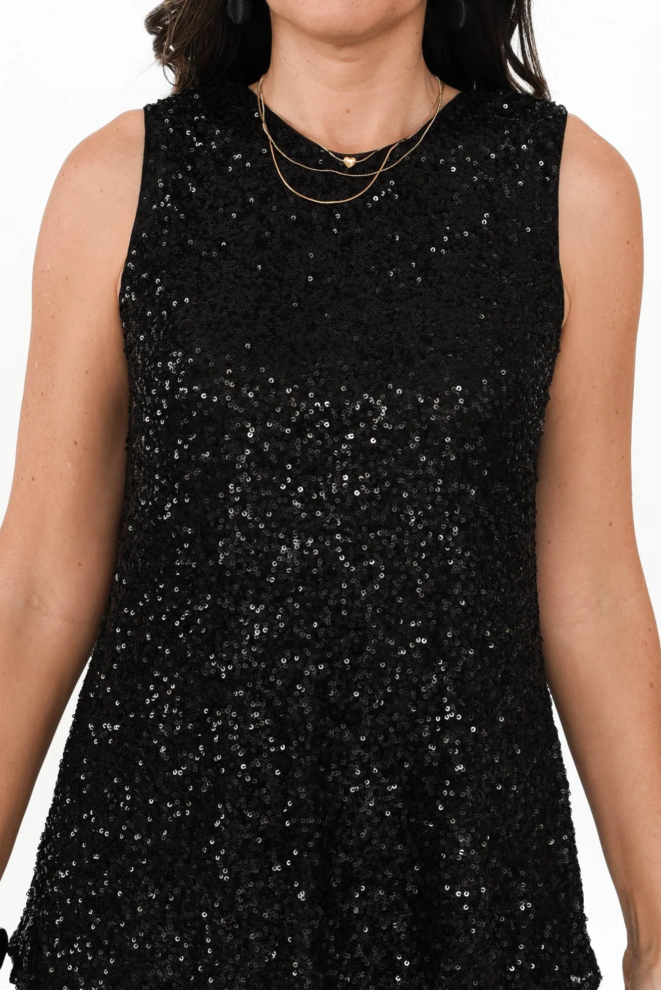 Showstopper Black Sequin Tank sold by Blue Bungalow product image thumbnail 5