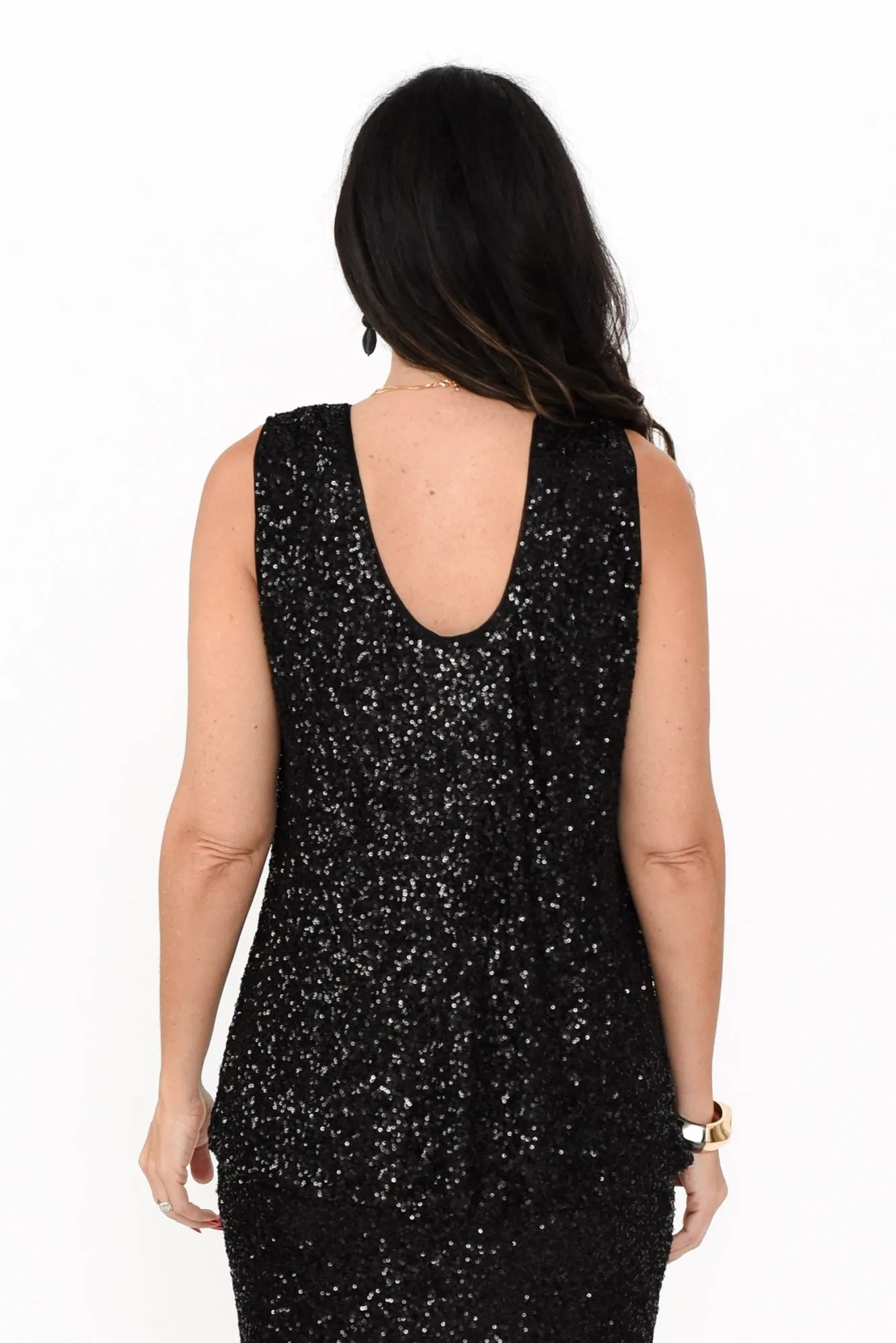 Showstopper Black Sequin Tank sold by Blue Bungalow product image thumbnail 4