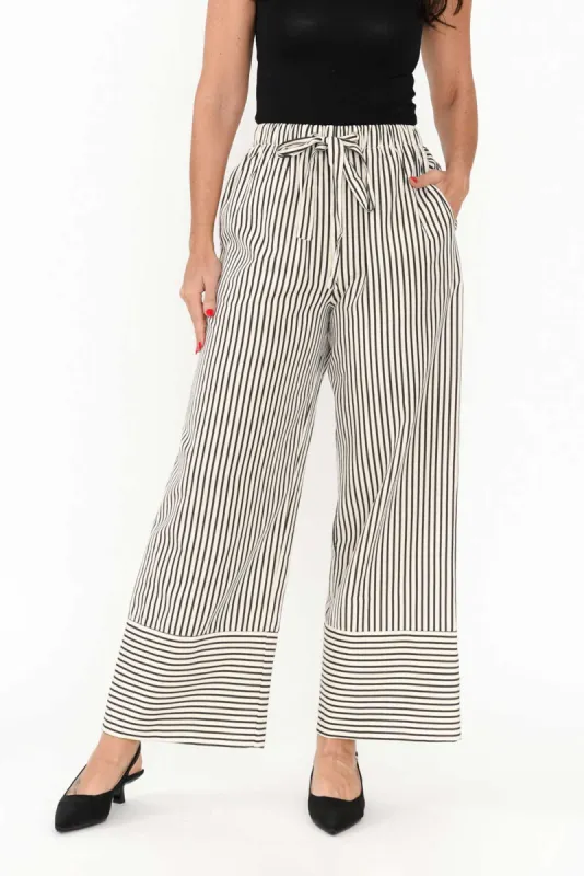 Portia Black Stripe Drawstring Pants sold by Blue Bungalow