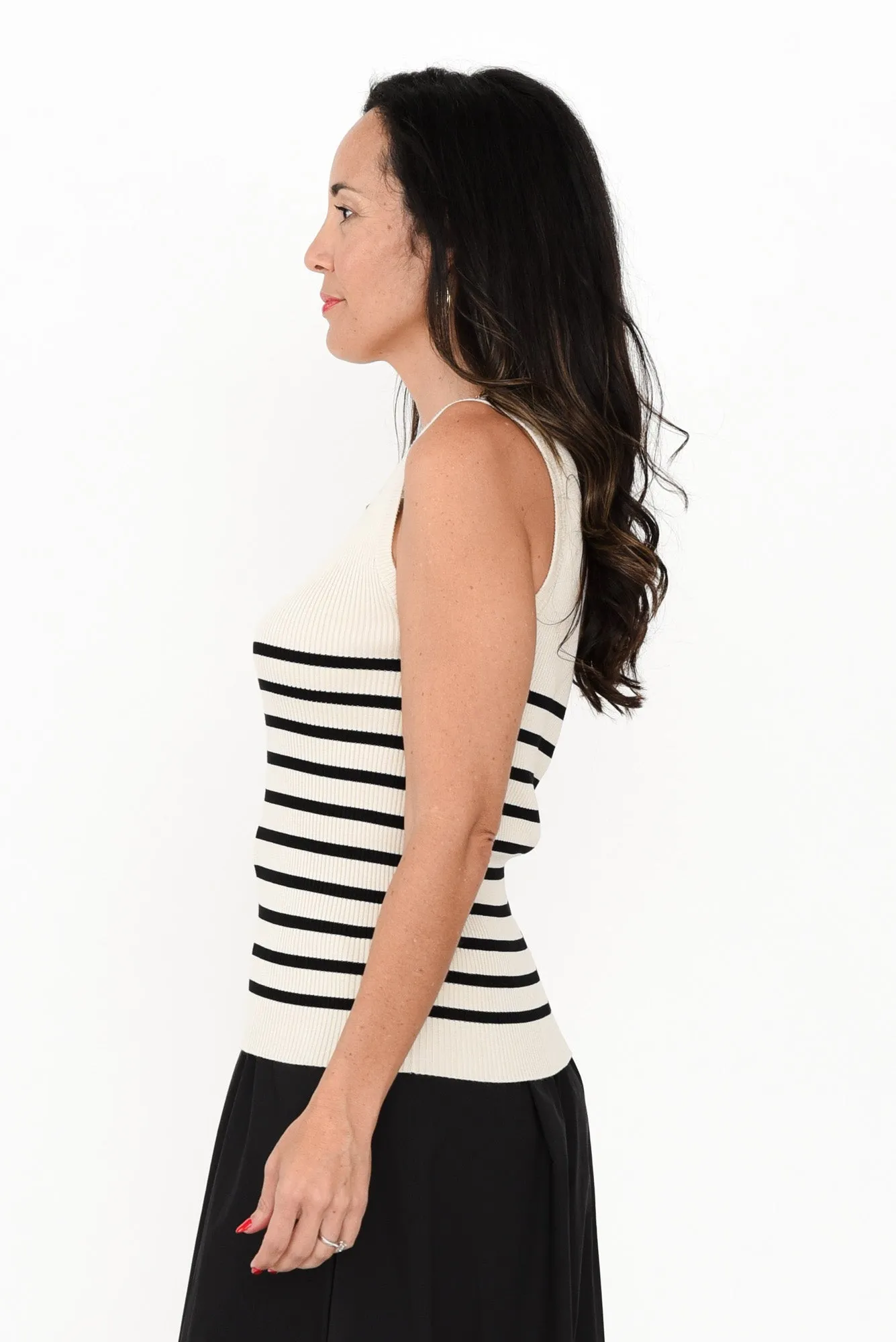 Amba Black Stripe Ribbed Tank sold by Blue Bungalow product image thumbnail 3