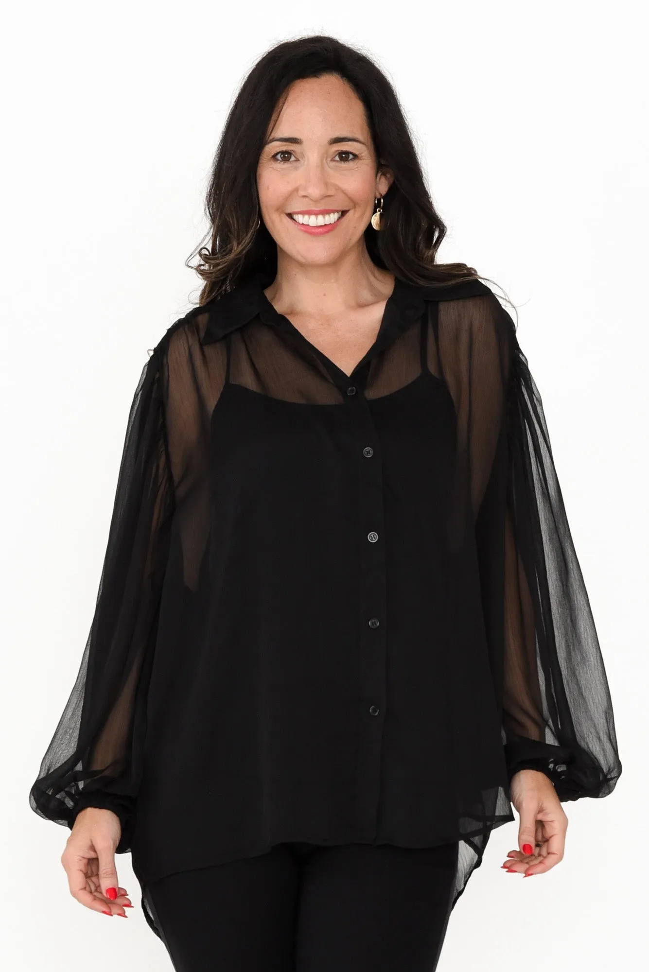 Eden Black Collared Shirt sold by Blue Bungalow