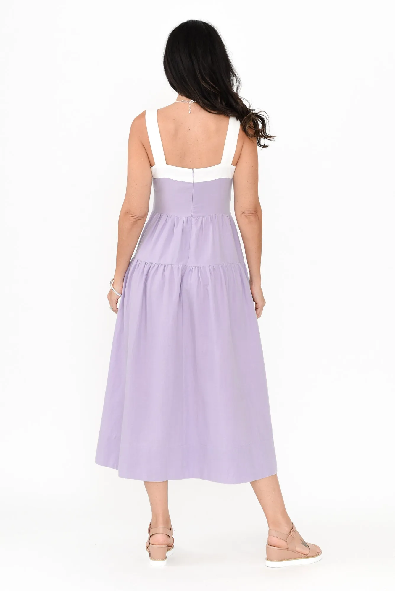 Jolie Purple Trim Cotton Blend Dress sold by Blue Bungalow product image thumbnail 4
