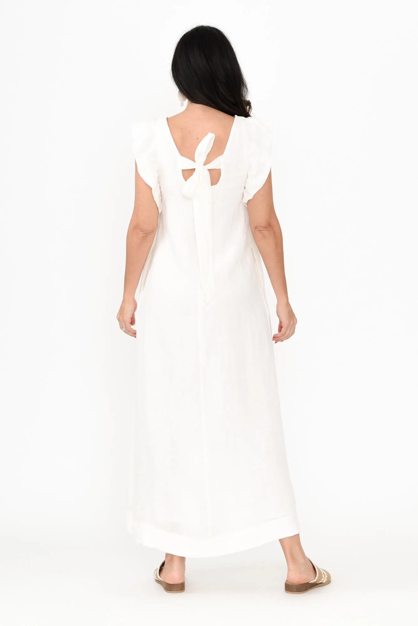 Matilda White Linen Dress sold by Blue Bungalow product image thumbnail 4