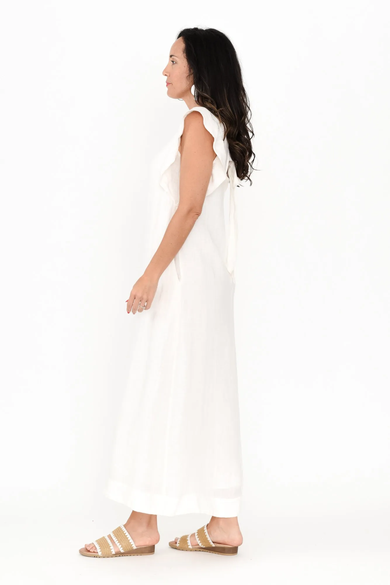 Matilda White Linen Dress sold by Blue Bungalow product image thumbnail 3