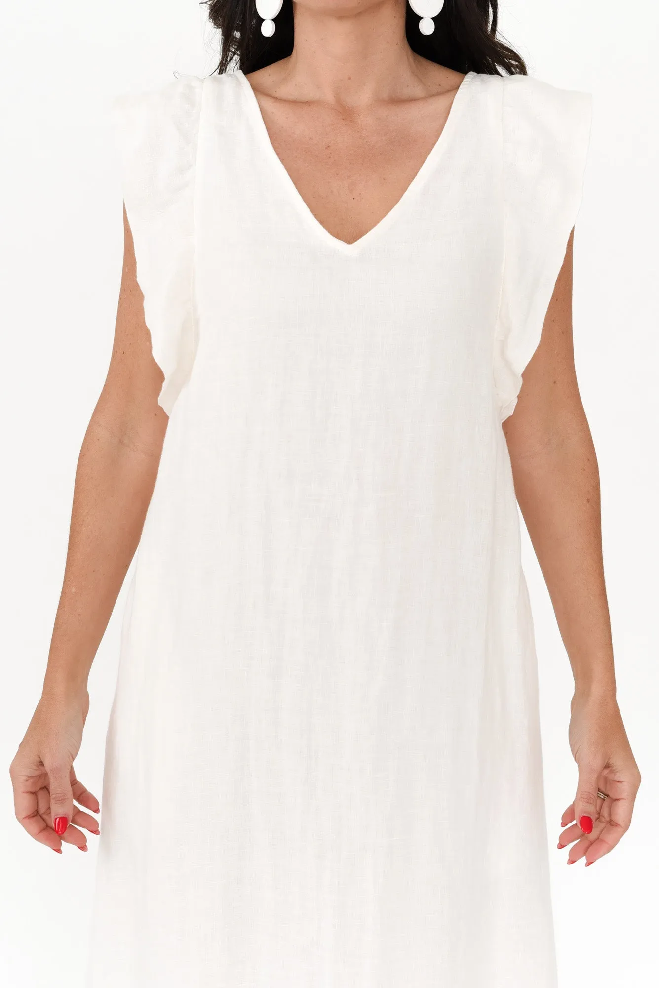 Matilda White Linen Dress sold by Blue Bungalow product image thumbnail 5