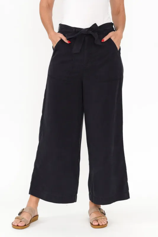 Blitz Washed Navy Lyocell Pants sold by Blue Bungalow