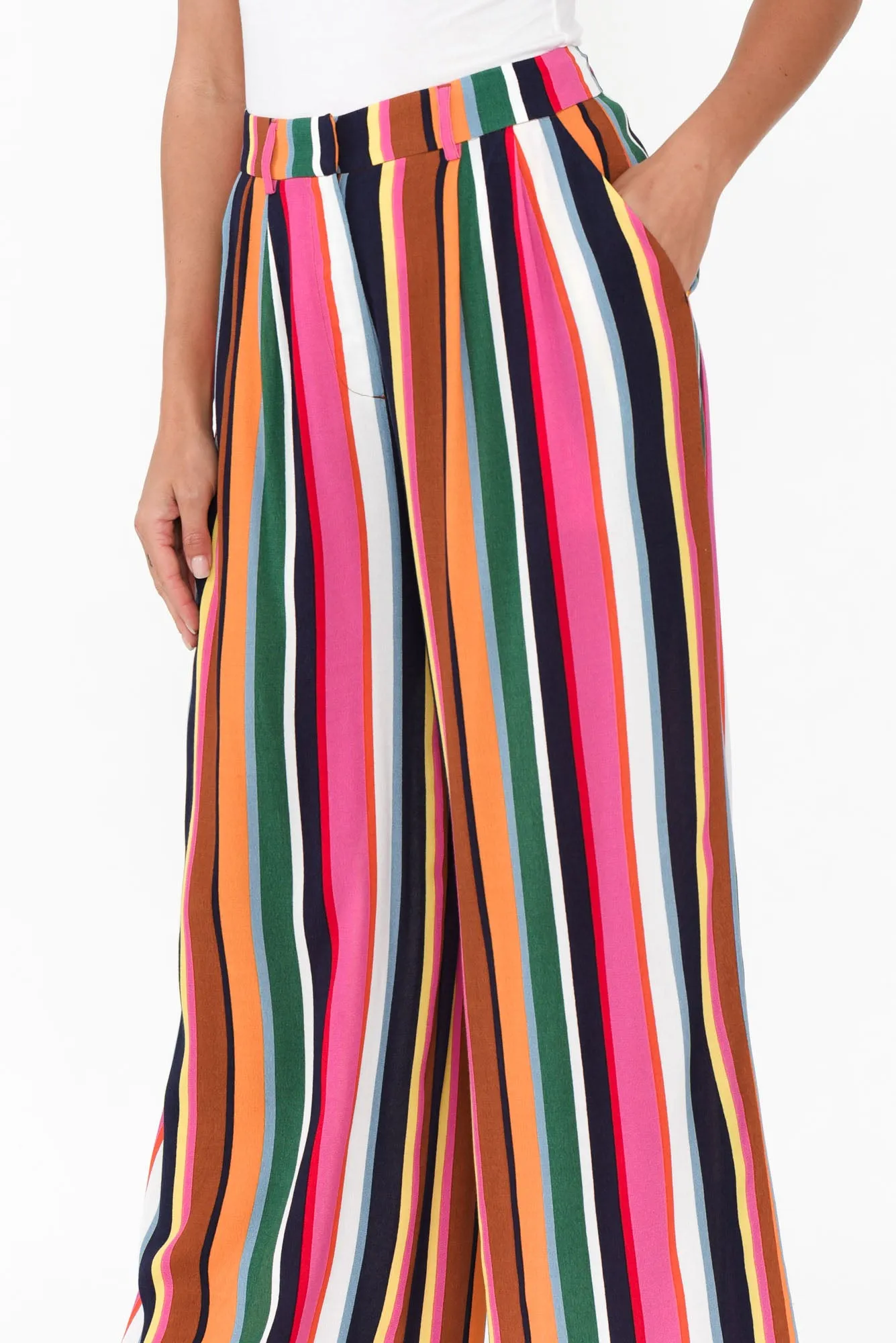 Dream Factory Multi Stripe Wide Leg Pants sold by Blue Bungalow product image thumbnail 5