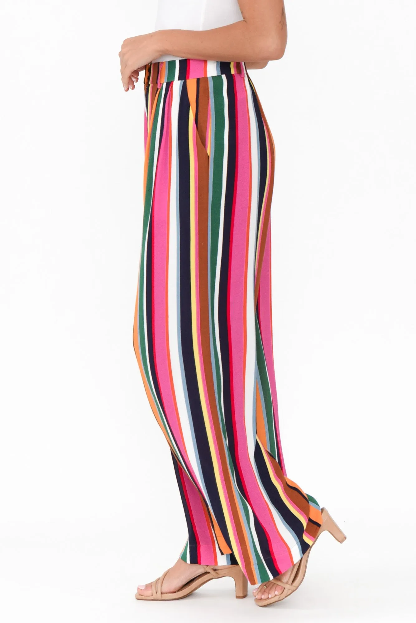 Dream Factory Multi Stripe Wide Leg Pants sold by Blue Bungalow product image thumbnail 3