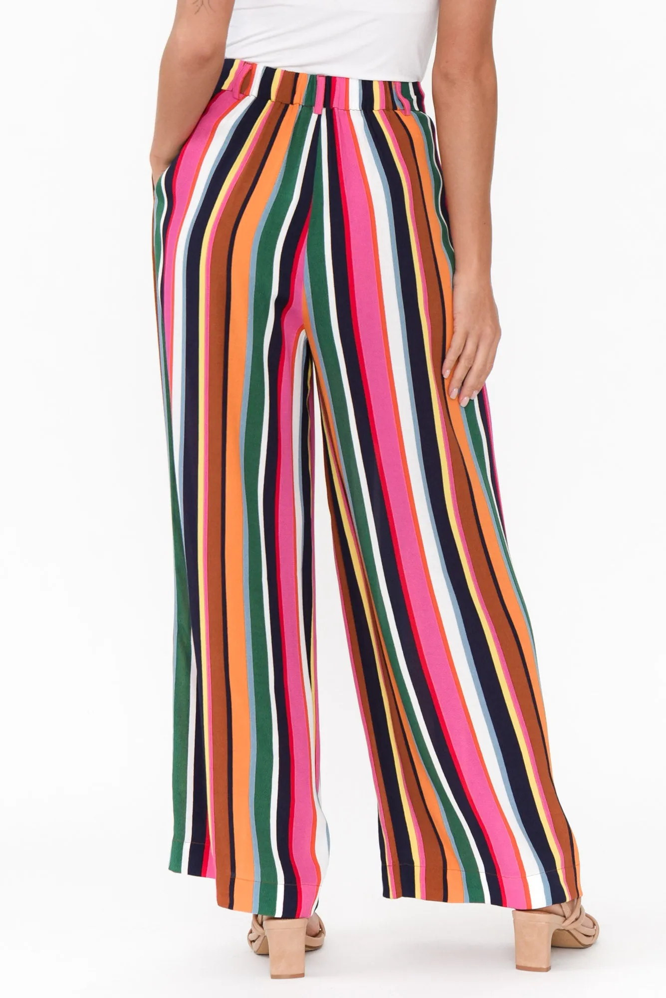 Dream Factory Multi Stripe Wide Leg Pants sold by Blue Bungalow product image thumbnail 4
