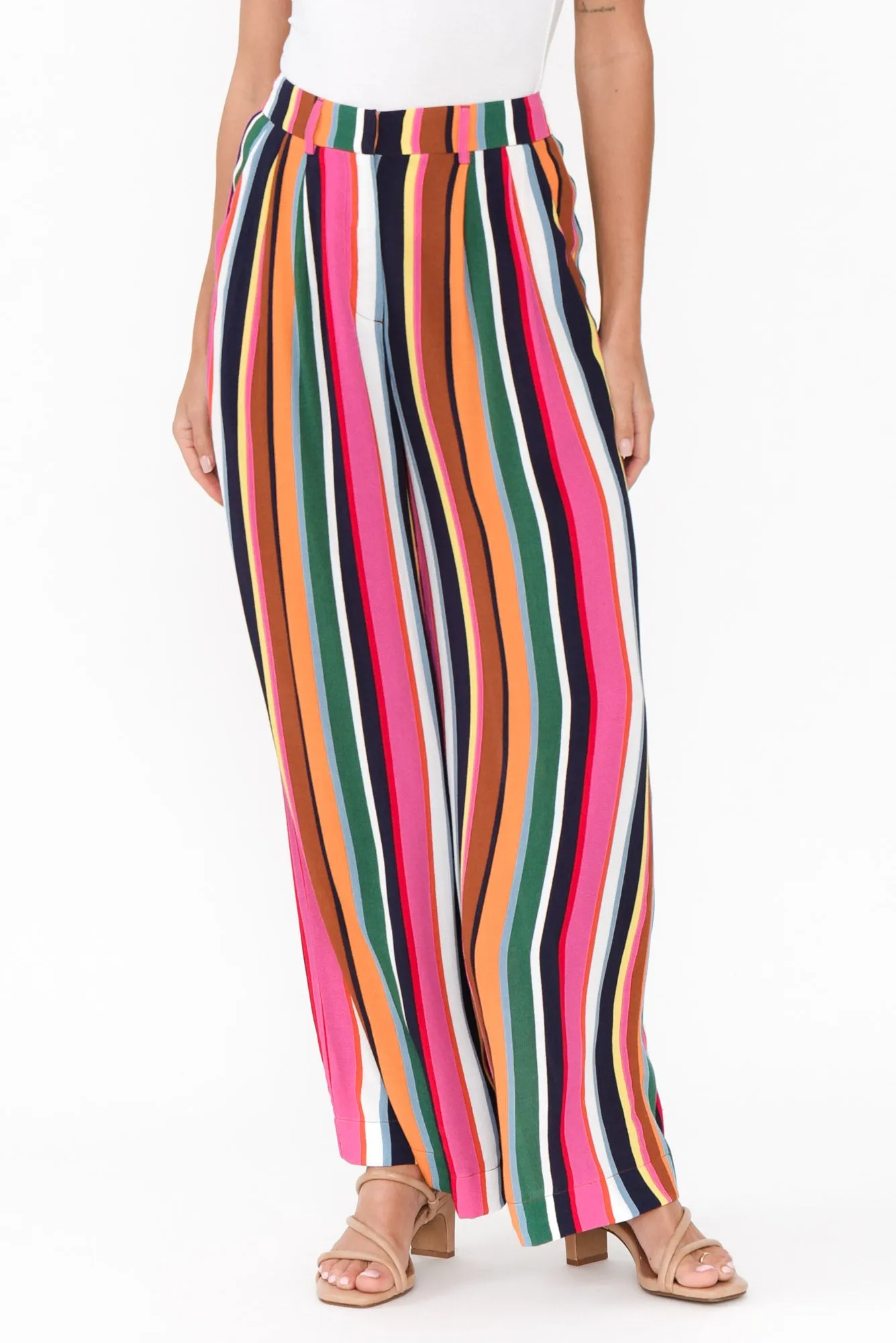 Dream Factory Multi Stripe Wide Leg Pants sold by Blue Bungalow