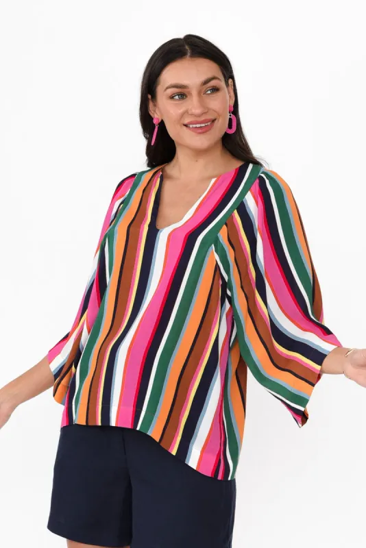 Dream Factory Multi Stripe Top sold by Blue Bungalow