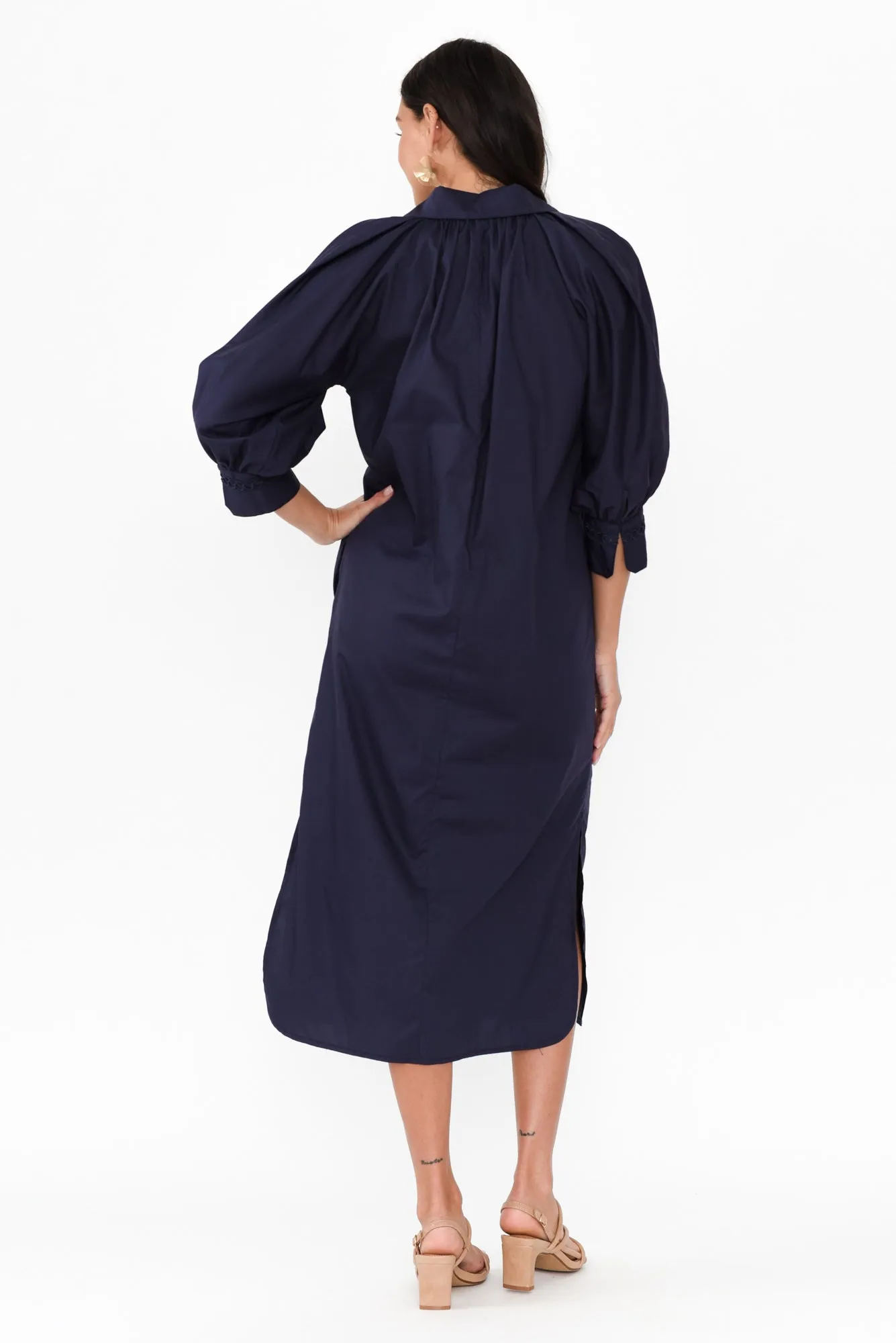 Almighty Navy Shirt Dress sold by Blue Bungalow product image thumbnail 4