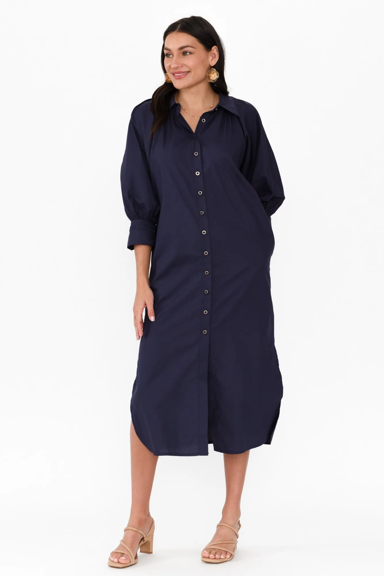 Almighty Navy Shirt Dress sold by Blue Bungalow product image thumbnail 2