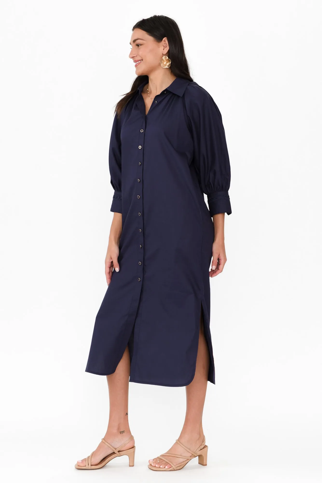 Almighty Navy Shirt Dress sold by Blue Bungalow product image thumbnail 3