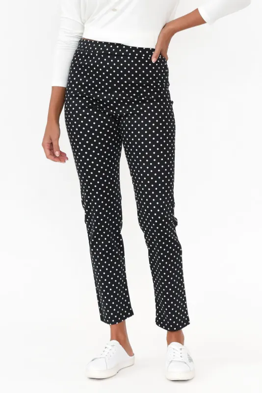 Milo Black Spot Stretch Pants sold by Blue Bungalow