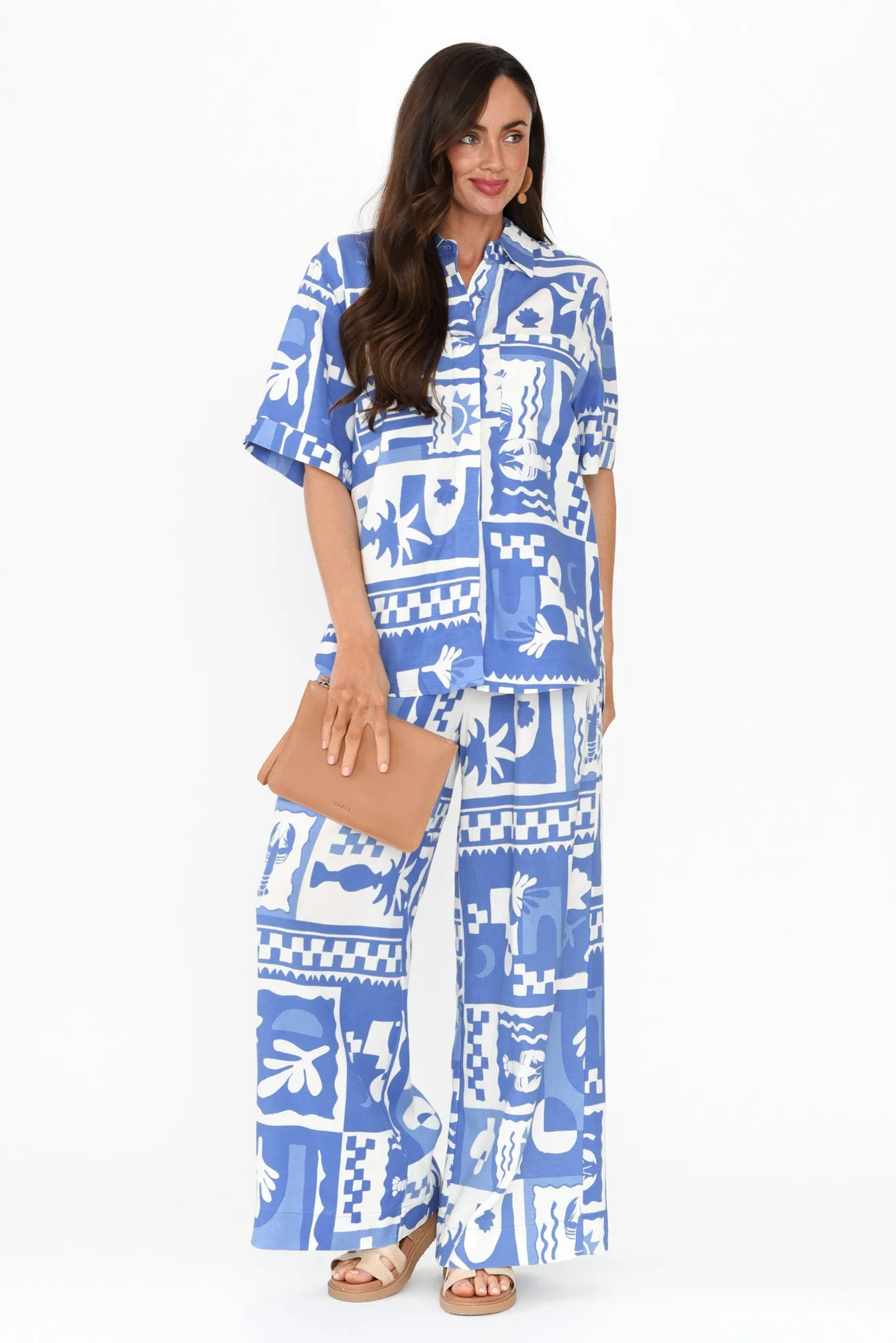 Holiday Blue Seaside Linen Blend Shirt sold by Blue Bungalow product image thumbnail 2