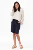 Leigh Navy Linen Blend Bermuda Shorts sold by Blue Bungalow