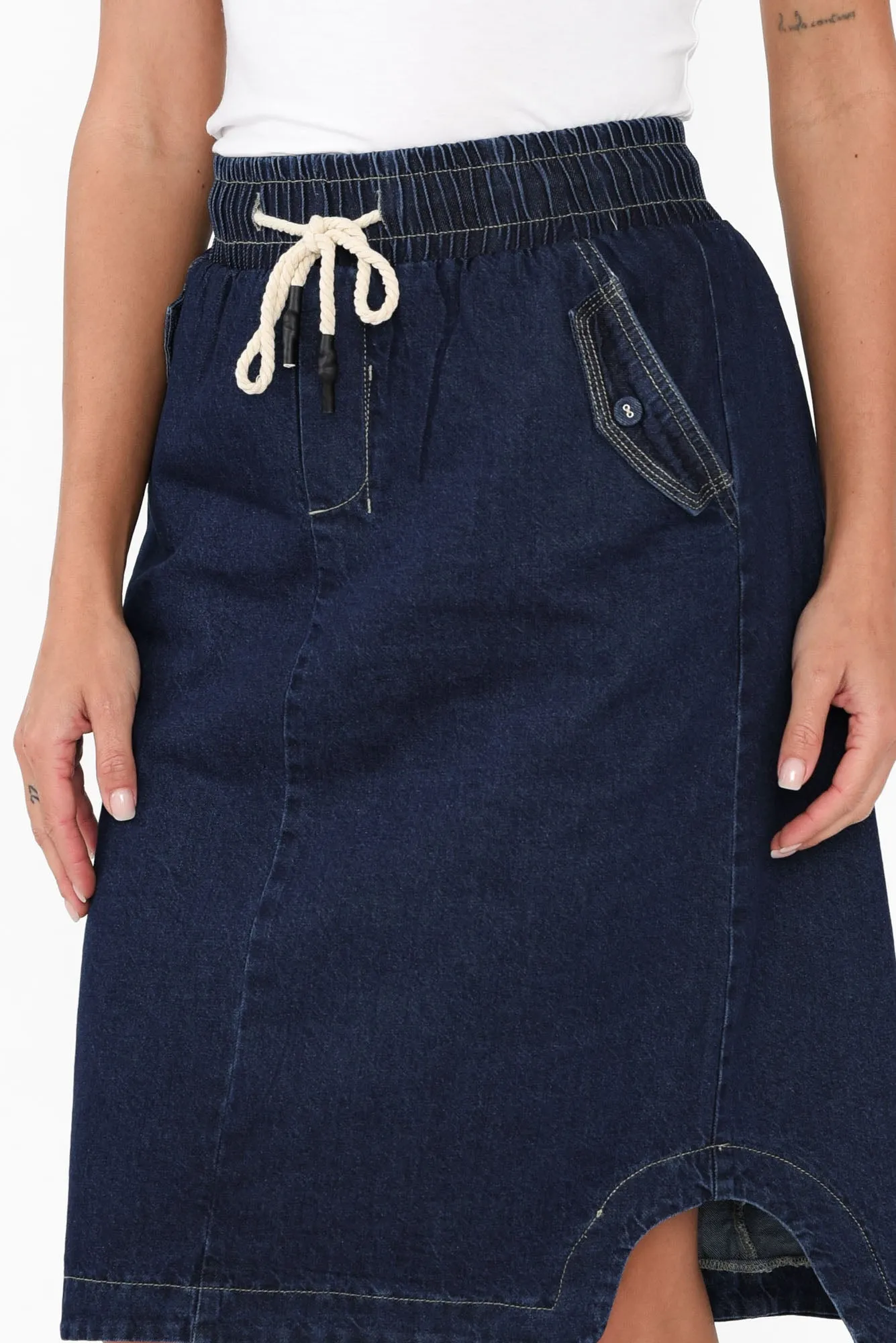 Desiree Blue Denim Pocket Skirt sold by Blue Bungalow product image thumbnail 5